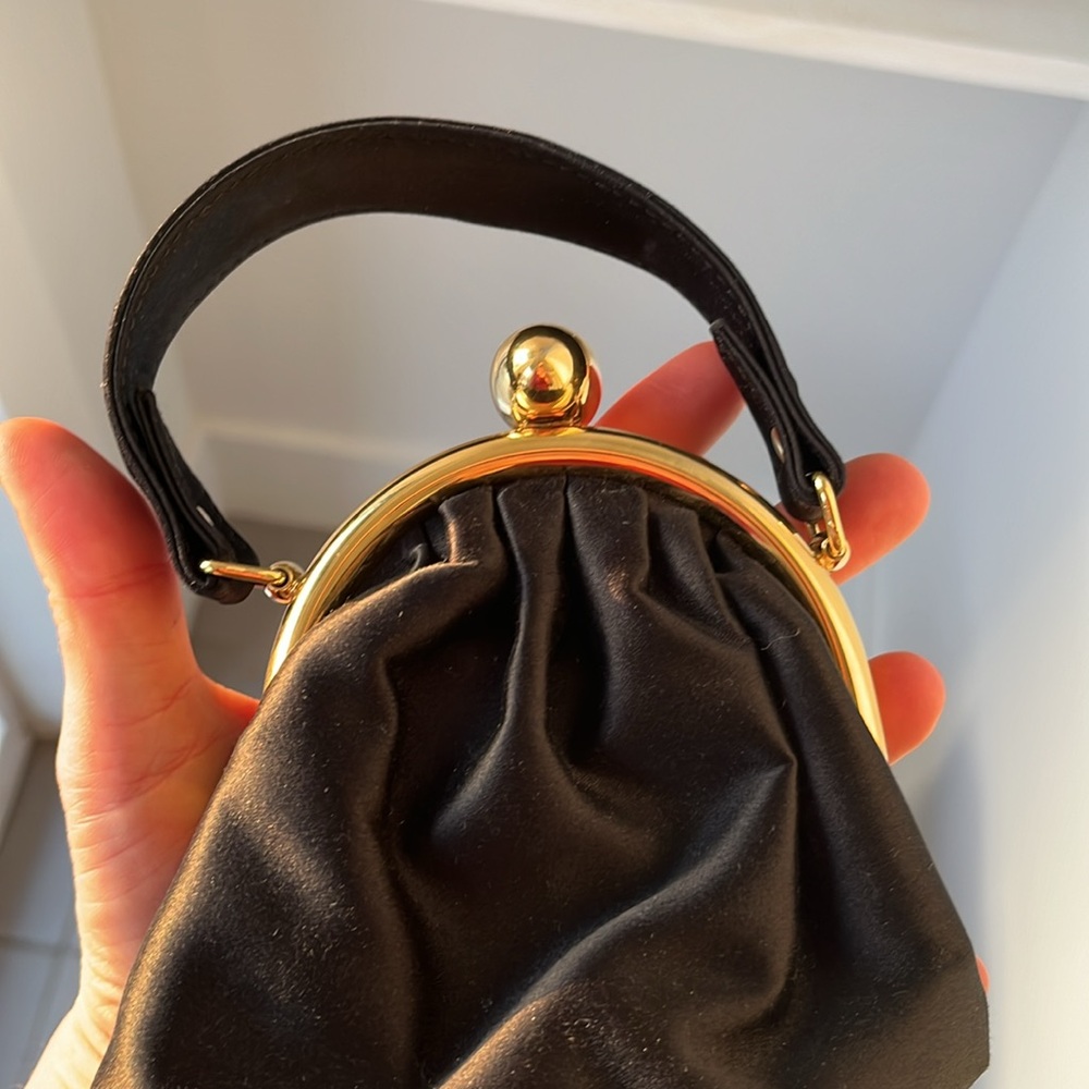 LULU GUINNESS mini black satin purse - Picture 9 of 9